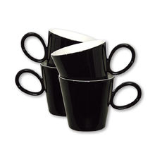 Mugs noirs en porcelaine 30cl - Lot de 4 Mugs noirs en porcelaine 30cl - Lot de 4