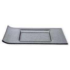Plat rectangulaire en verre gris 30x23cm Plat rectangulaire en verre gris 30x23cm
