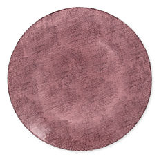 Plat rond en verre rose 32cm Plat rond en verre rose 32cm