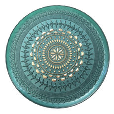 Plateau turquoise en verre 35cm Plateau turquoise en verre 35cm