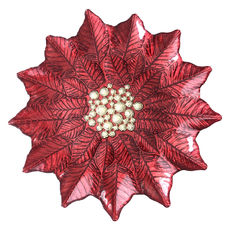 Plat gateau rouge en verre 32cm Plat gateau rouge en verre 32cm