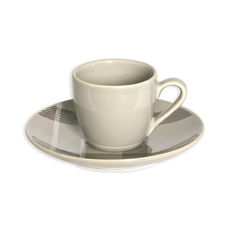 Paire-tasse à café en grès ficelle 19cl Paire-tasse à café en grès ficelle 19cl