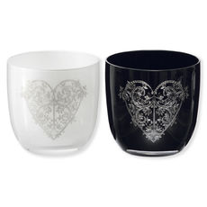 Lumignons en verre motifs assortis 7cm - Lot de 6 Lumignons en verre motifs assortis 7cm - Lot de 6