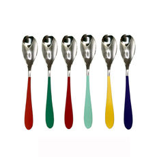 Boite de 6 cuillères à café couleurs assorties en inox Boite de 6 cuillères à café couleurs assorties en inox