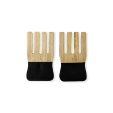 Manettes à salade en bambou noir 9,5cm Manettes à salade en bambou noir 9,5cm