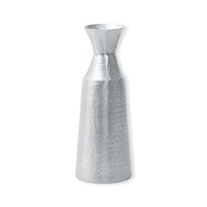 Vase en métal martelé couleur argent 40cm Vase en métal martelé couleur argent 40cm