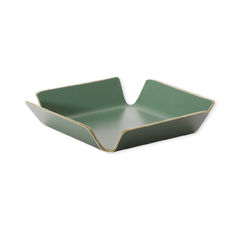 Corbeille carrée en bois vert 21cm Corbeille carrée en bois vert 21cm
