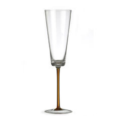 Flûte à champagne ambre en verre soufflé bouche 19cl Flûte à champagne ambre en verre soufflé bouche 19cl