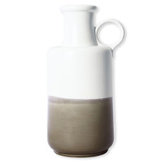 Vase en céramique blanc et beige 34cm Vase en céramique blanc et beige 34cm